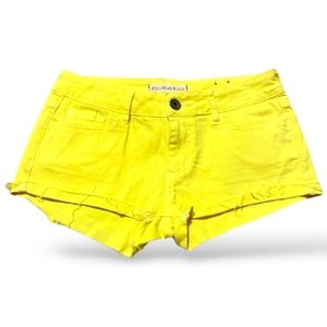 Woman's Bright Yellow Denim Shorts by Bullhead Black Size 3